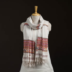 Orissa Tribal Kapadaganda Hand Embroidered Pure Handwoven Cotton Stole 39