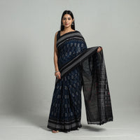 Blue - Ikat Weave Handloom Cotton Sambalpuri Saree 34