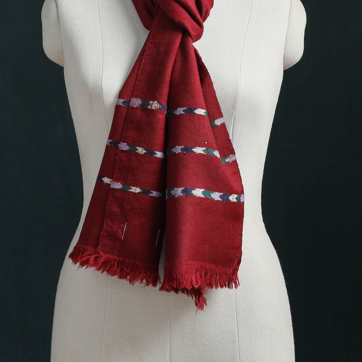 Ladakh Pure Handwoven Sheep Merino Wool Scarf 15