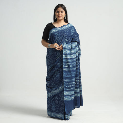 block printed saree