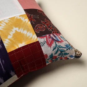 Multicolor - handcrafted cotton patchwork cushion cover 57