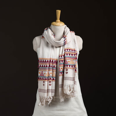 Orissa Tribal Kapadaganda Hand Embroidered Pure Handwoven Cotton Stole 40