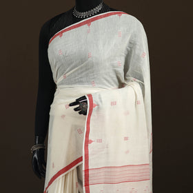 Phulia Jamdani Pure Handloom Cotton Saree with Tassels (Count 92/40) 35