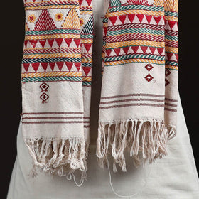 Orissa Tribal Kapadaganda Hand Embroidered Pure Handwoven Cotton Stole 41