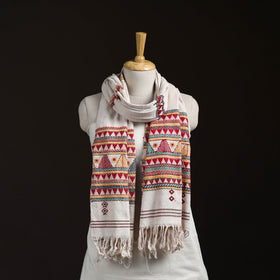 Orissa Tribal Kapadaganda Hand Embroidered Pure Handwoven Cotton Stole 41