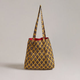 Yellow - Eco-Friendly Handmade Cotton Jhola Tote Bag 14
