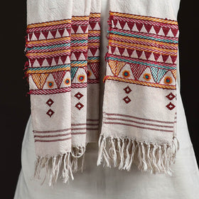 Orissa Tribal Kapadaganda Hand Embroidered Pure Handwoven Cotton Stole 42