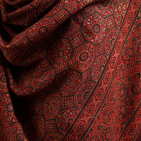 Kutch Handwoven Ajrakh Hand Block Print Merino Wool Shawl  67