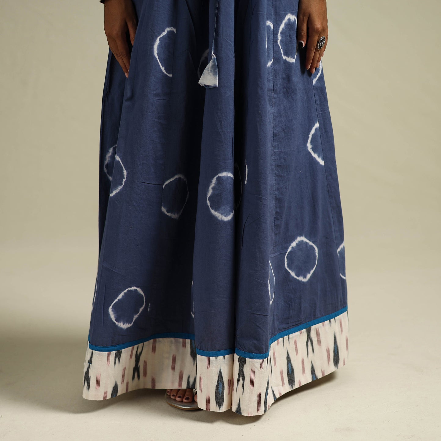 Shibori Tie-Dye 24 Kali Patchwork Cotton Long Skirt 14