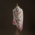 Floral Sanganeri Print Pure Merino Wool Handwoven Shawl 51