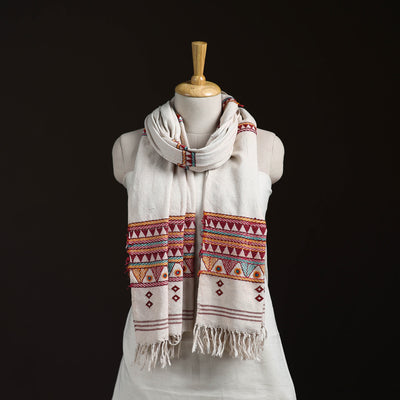 Orissa Tribal Kapadaganda Hand Embroidered Pure Handwoven Cotton Stole 42