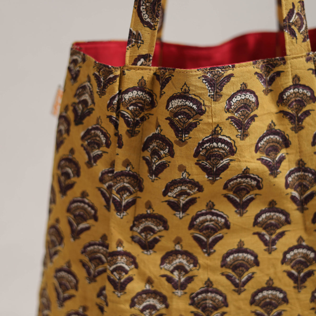 Yellow - Eco-Friendly Handmade Cotton Jhola Tote Bag 14