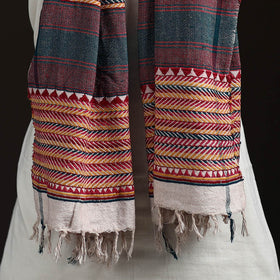 Orissa Tribal Kapadaganda Hand Embroidered Pure Handwoven Cotton Stole 43