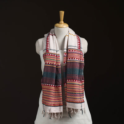 Orissa Tribal Kapadaganda Hand Embroidered Pure Handwoven Cotton Stole 43