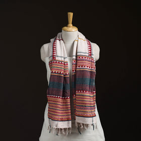Orissa Tribal Kapadaganda Hand Embroidered Pure Handwoven Cotton Stole 43