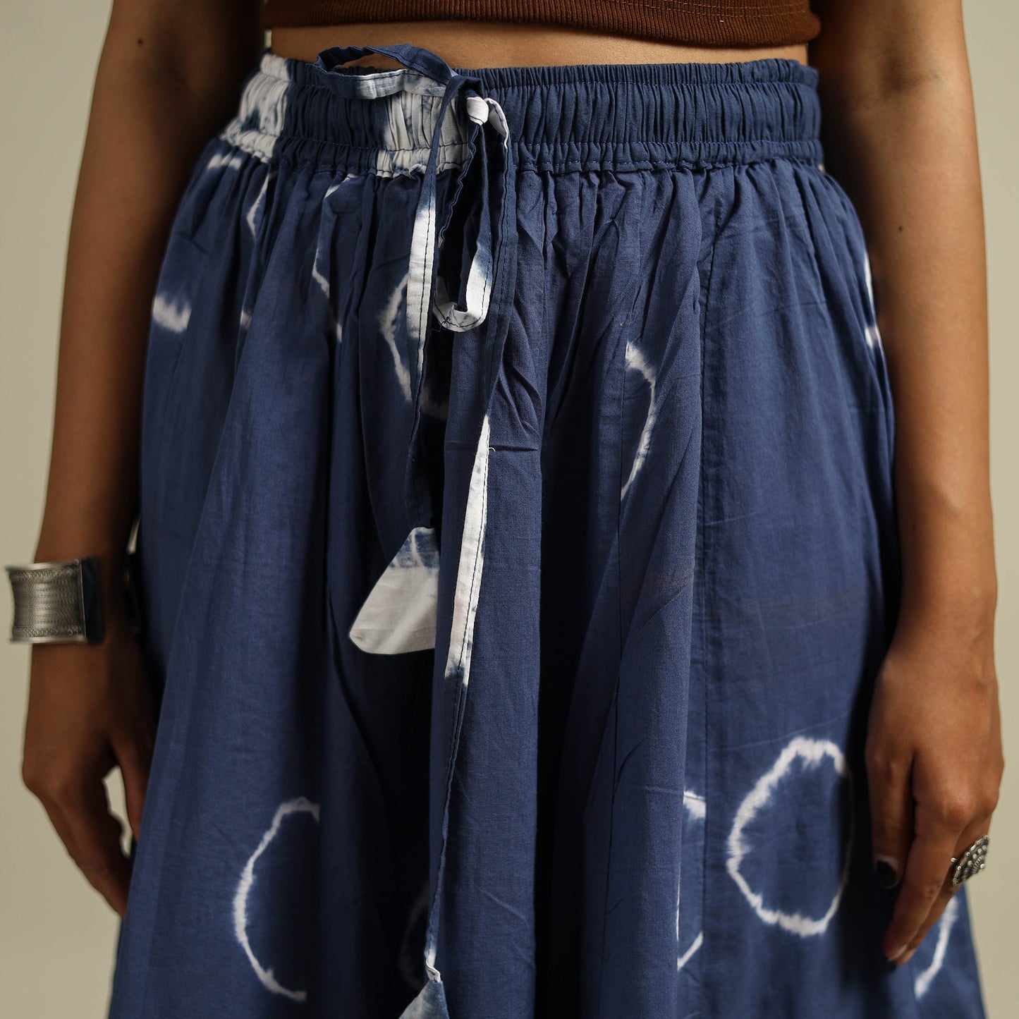 Shibori Tie-Dye 24 Kali Patchwork Cotton Long Skirt 14