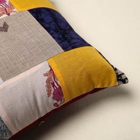 Multicolor - handcrafted cotton patchwork cushion cover 59