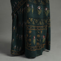 Green - Nandana Dabu Block Printed Mul Cotton Saree 16