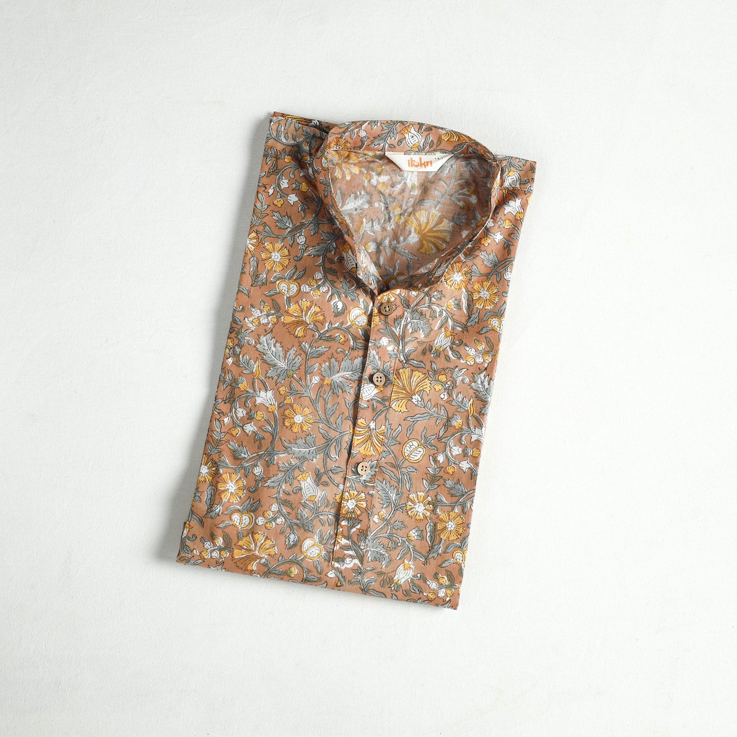 Sanganeri Hand Block Print Cotton Short Men Kurta 10