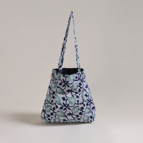 Blue - Eco-Friendly Handmade Cotton Jhola Tote Bag 15