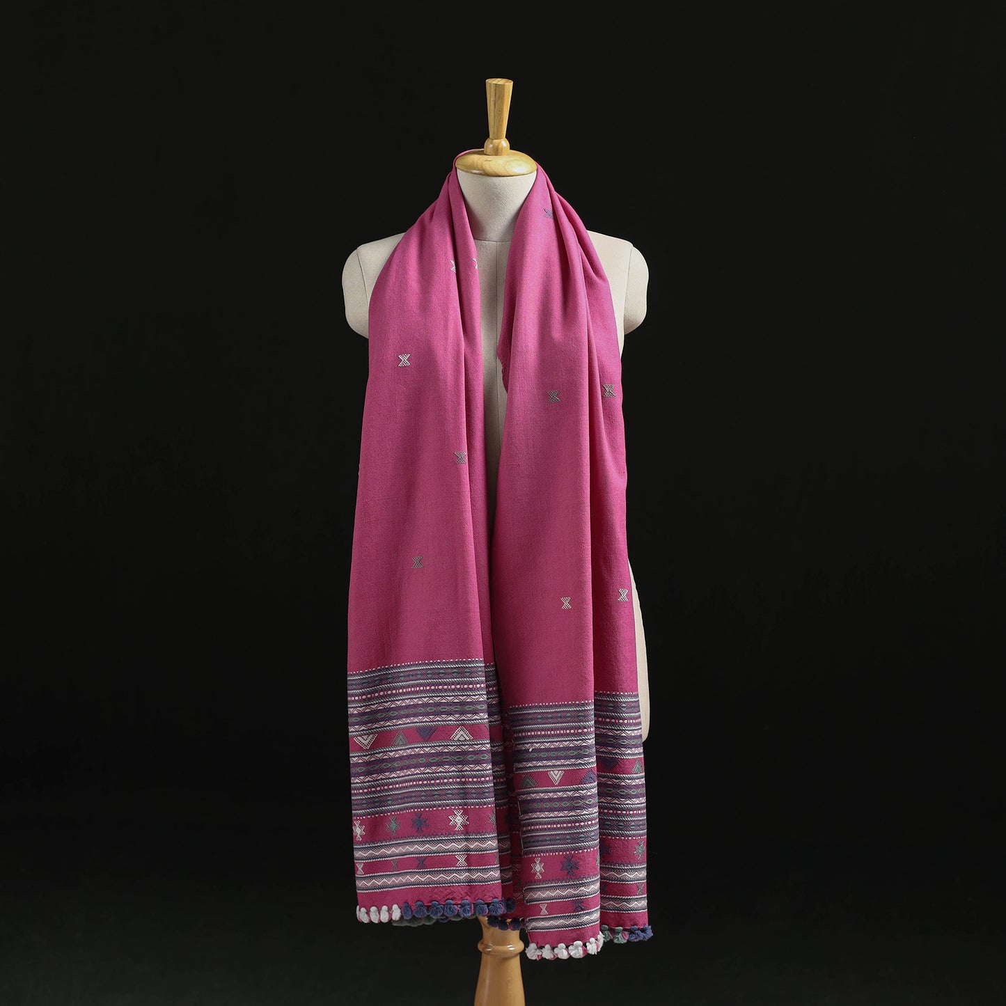Kutch Handwoven Merino Wool Dhabla Shawl 68