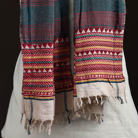 Orissa Tribal Kapadaganda Hand Embroidered Pure Handwoven Cotton Stole 45