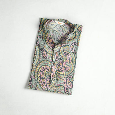 Sanganeri Hand Block Print Cotton Short Men Kurta  05