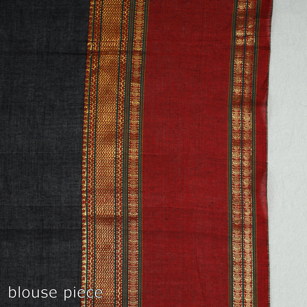 Black - Traditional Narayanpet Mercerised Cotton Saree with Zari Border 79