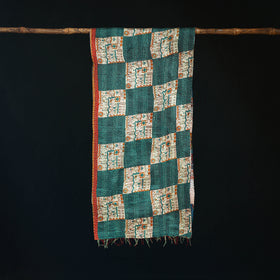 Bengal Kantha Handwork Patchwork Reversible Silk Stole 316