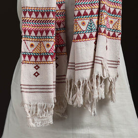 Orissa Tribal Kapadaganda Hand Embroidered Pure Handwoven Cotton Stole 46