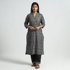 Pochampally Ikat Kurta with Palazzo & Dupatta Set
