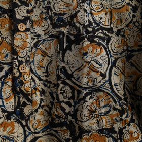 Hand Block Print Natural Dyed Cotton Short Kalamkari Kurta for Men 06