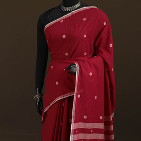 Phulia Jamdani Pure Handloom Cotton Saree with Tassels (Count 92/40) 36