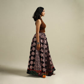 Bagh Hand Block Print 24 Kali Patchwork Cotton Long Skirt 15