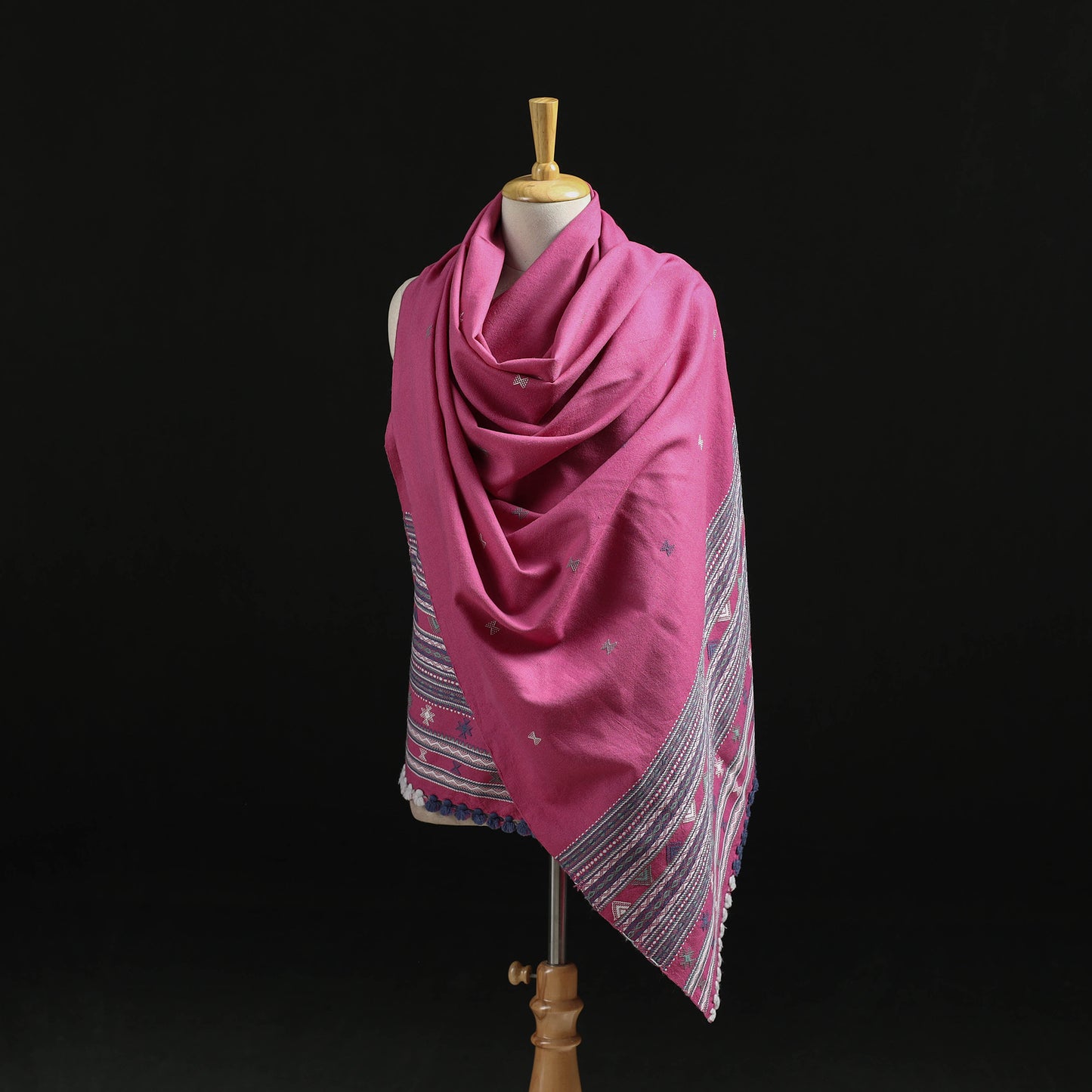 Kutch Handwoven Merino Wool Dhabla Shawl 68