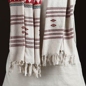 Orissa Tribal Kapadaganda Hand Embroidered Pure Handwoven Cotton Stole 47