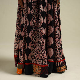 Bagh Hand Block Print 24 Kali Patchwork Cotton Long Skirt 15