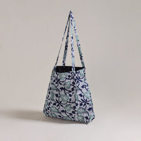 Blue - Eco-Friendly Handmade Cotton Jhola Tote Bag 15