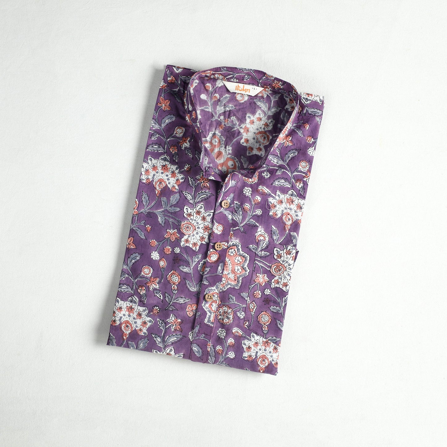 Sanganeri Hand Block Print Cotton Short Men Kurta  06