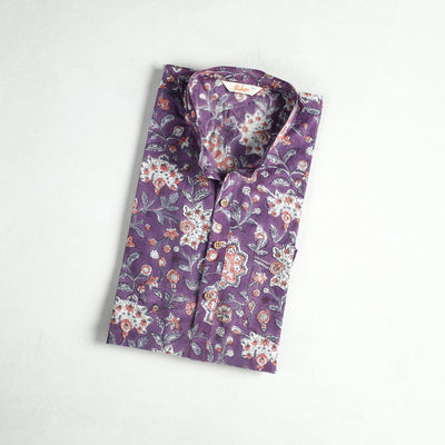Sanganeri Hand Block Print Cotton Short Men Kurta  06