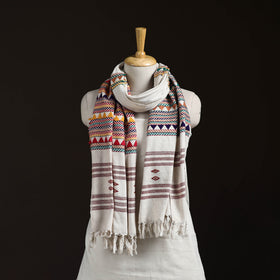 Orissa Tribal Kapadaganda Hand Embroidered Pure Handwoven Cotton Stole 47