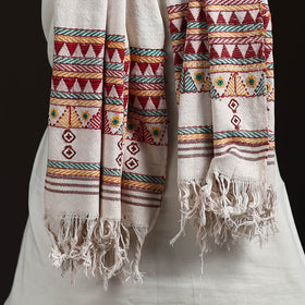 Orissa Tribal Kapadaganda Hand Embroidered Pure Handwoven Cotton Stole 48