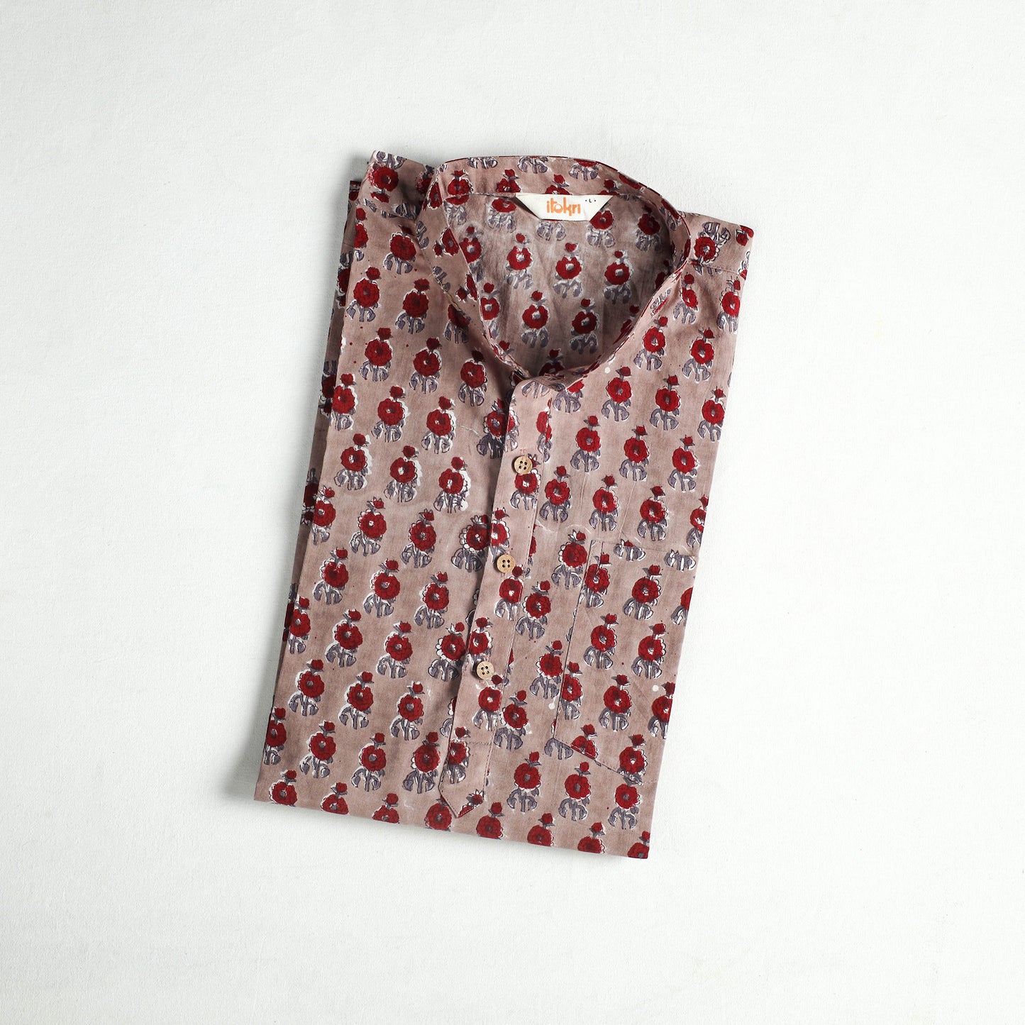 Sanganeri Hand Block Print Cotton Short Men Kurta 02