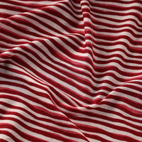 Red Sway Stripes Cotton Sanganeri Print Fabric