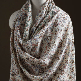 Floral Sanganeri Print Pure Merino Wool Handwoven Shawl 52