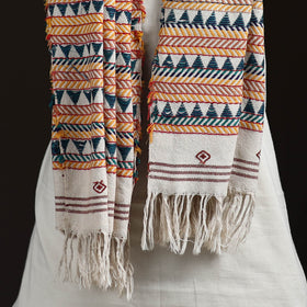 Orissa Tribal Kapadaganda Hand Embroidered Pure Handwoven Cotton Stole 49