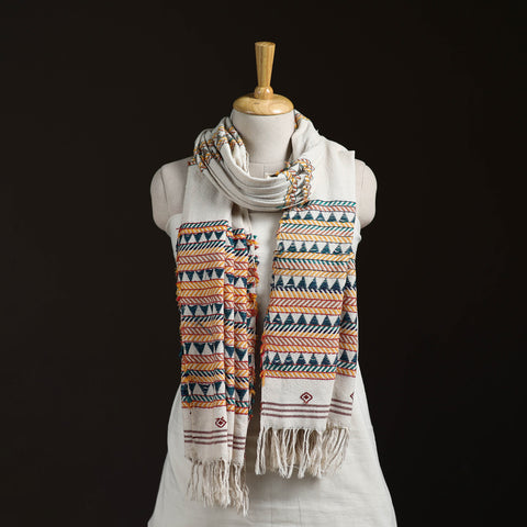 Orissa Tribal Kapadaganda Hand Embroidered Pure Handwoven Cotton Stole 49