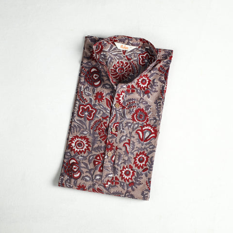 Sanganeri Hand Block Print Cotton Short Men Kurta 03