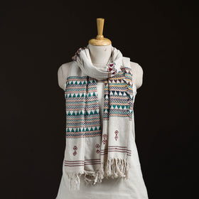 Orissa Tribal Kapadaganda Hand Embroidered Pure Handwoven Cotton Stole 50