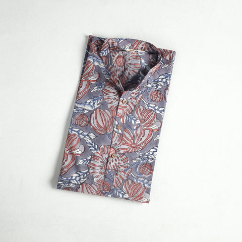 Sanganeri Hand Block Print Cotton Short Men Kurta 09